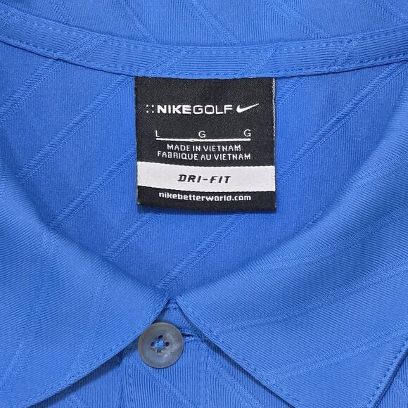 Nike Golf Dri-Fit Polo Shirt Men’s Size Large Blue Performance Golf Polo - Picture 4 of 6